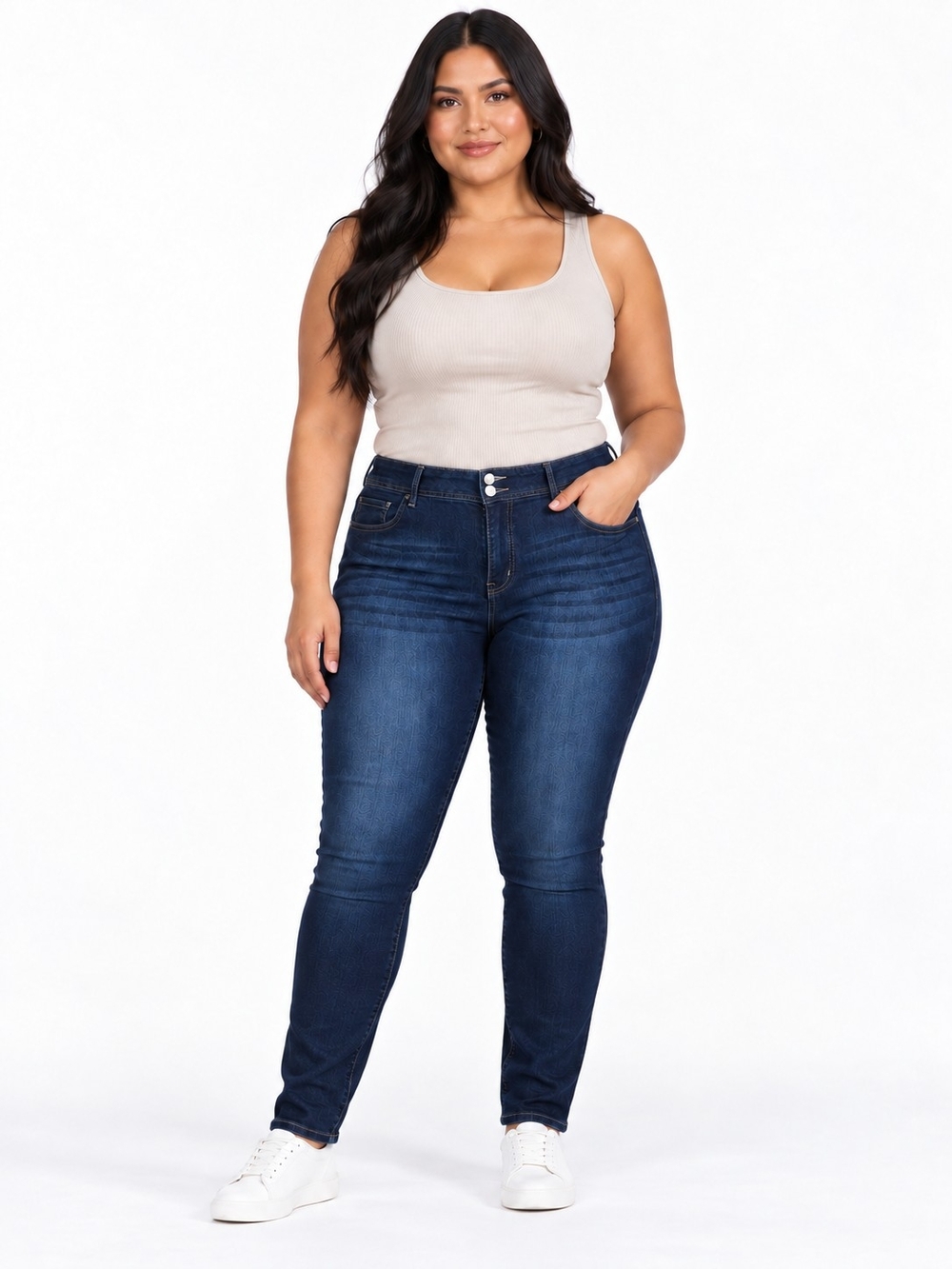 High-Rise Dark Blue Women’s Stretch Skinny Jeans